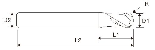 EMB17 Hartmetallfräser HRC65, mit Nanokomposit-Beschichtung, 45° Spiralwinkel/ Standardmodell EMB