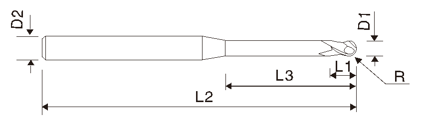 EMC12 X5070 Mikrofräser/ Hartmetallfräser, 2 Schneiden