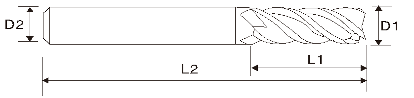 EMD01 Hartmetallfräser, 4 Schneiden, für Edelstahl - ökonomische Ausführung