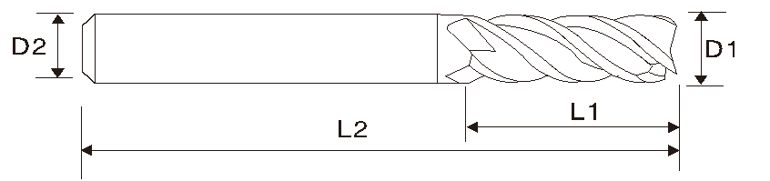 EMD02 Hartmetallfräser/ Schaftfräser, 4 Schneiden, für Titan und Edelstahl